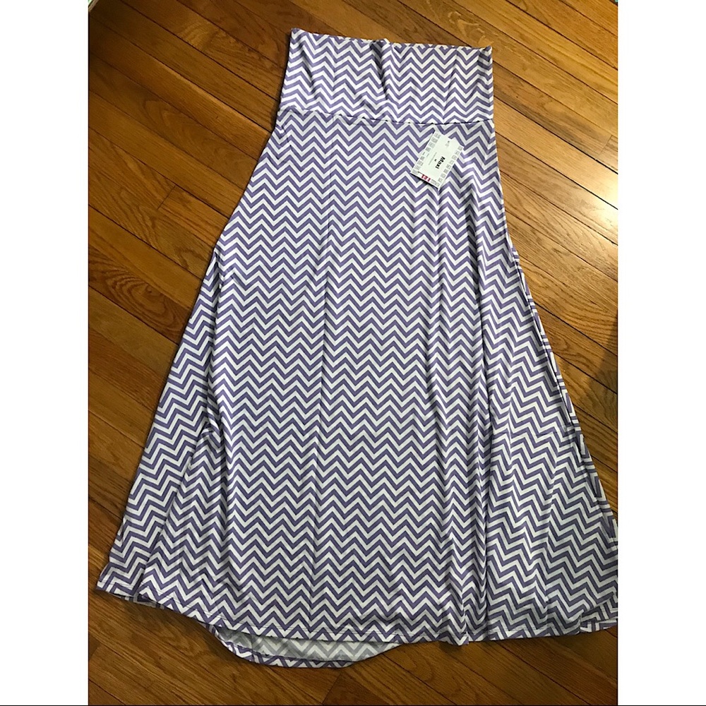 NWT LuLaRoe Purple/White Maxi Skirt/Dress, size M
